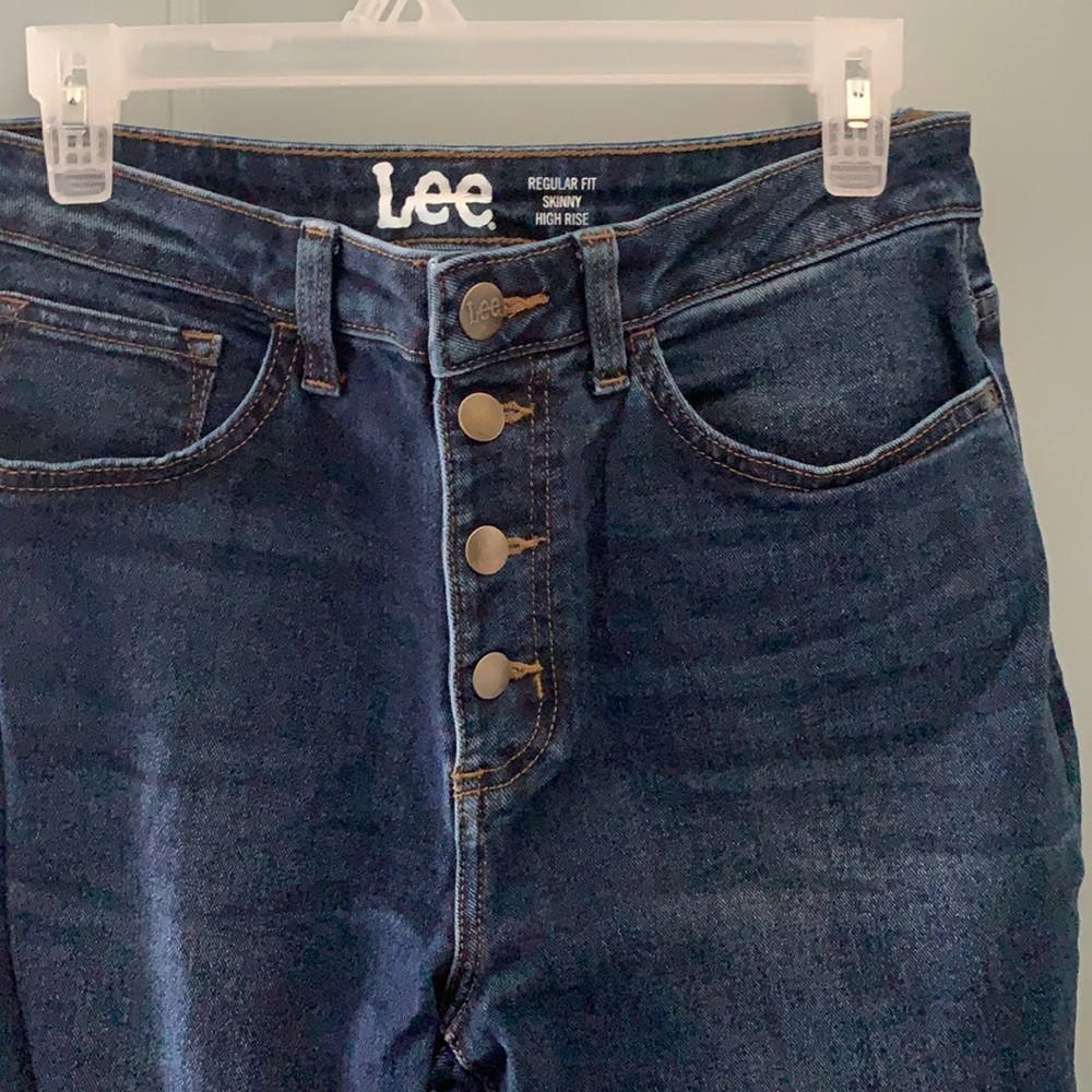 Lee heritage regular fit skinny high-rise jeans.